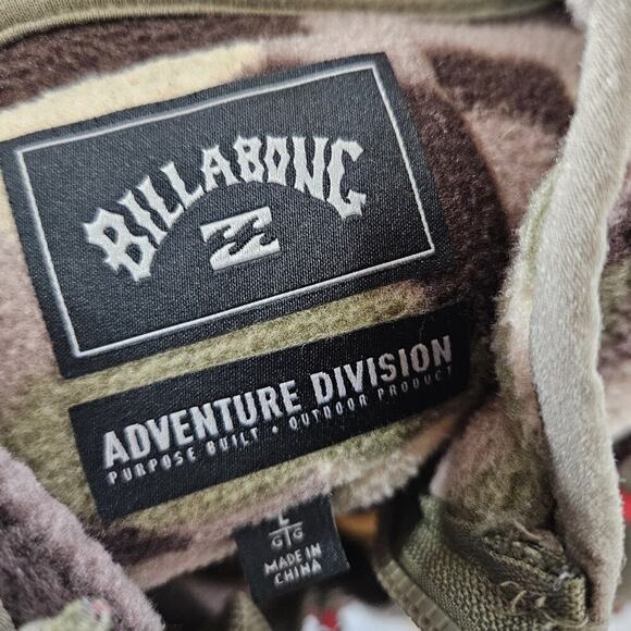 Billabong Switchback Full Zip Fleece Camo Jacket Women Large Military - Picture 5 of 7